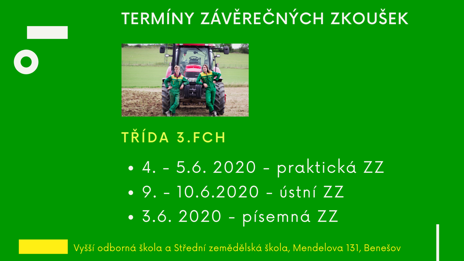 Termíny závěrečných zkoušek 2020