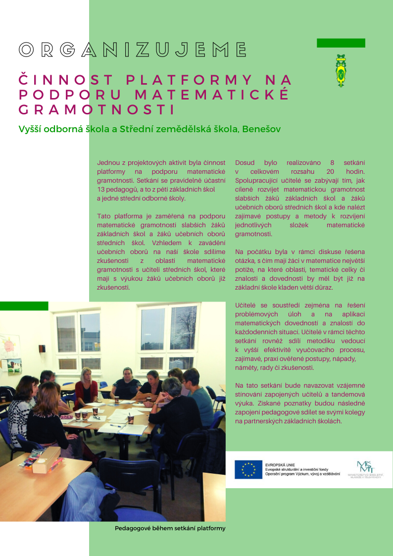 Činnost platformy na podporu matematické gramotnosti 2020